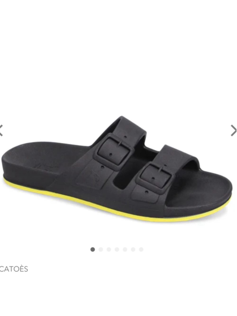 NEW Cacatoes Brazilia Black Waterproof PVC Beach Slides Size 40/US 8 Fits Small